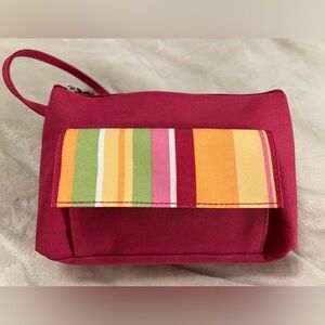 Lancôme 🍒 Colorful Striped Cosmetic Wristlet Bag